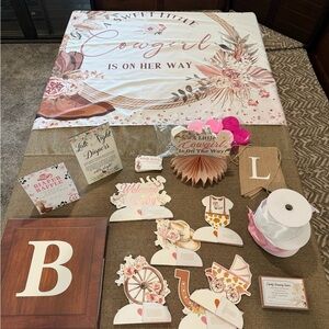 Cowgirl baby shower decorations